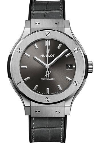 Hublot Classic Fusion Racing Grey Titanium Watch - 38 mm - Gray Dial - Black Rubber and Gray Leather Strap-565.NX.7071.LR