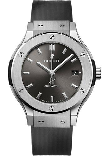 Hublot Classic Fusion Racing Grey Titanium Watch - 38 mm - Gray Dial - Gray Lined Rubber Strap-565.NX.7071.RX