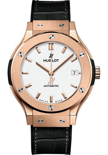 Hublot Classic Fusion King Gold Opalin Watch - 38 mm - Opaline Ed Dial - Black Rubber and Leather Strap-565.OX.2611.LR