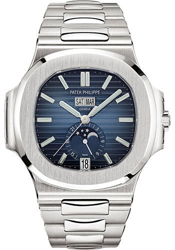 NEW 2022 5726/1A BLUE DIAL Patek Philippe Nautilus Annual Calendar Moon Phases - 40.5 mm - Steel - Blue Dial - 5726/1A-014