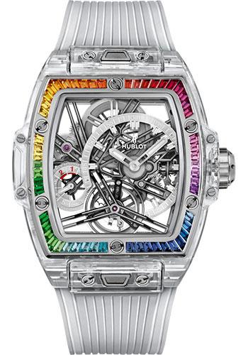 Hublot Spirit of Big Bang Tourbillon Sapphire Rainbow Watch - 42 mm - White Dial - Transparent Strap Limited Edition of 50-645.JX.5120.RT.4099