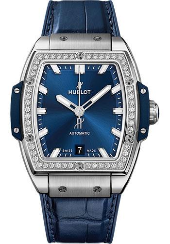 Hublot Spirit Of Big Bang Titanium Blue Diamonds Watch - 39 mm - Blue Dial-665.NX.7170.LR.1204