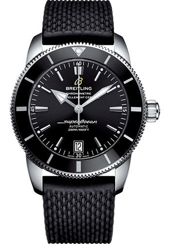 Breitling Superocean Heritage II B20 Automatic 42 Watch - Steel Case - Volcano Black Dial - Black Rubber Aero Classic Strap - AB2010121B1S1