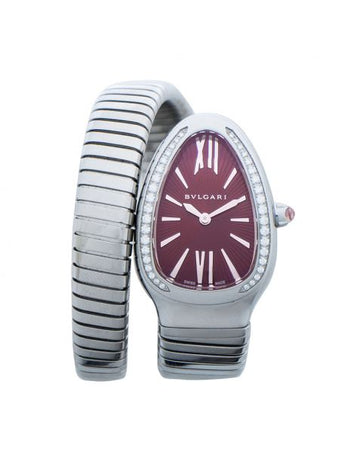 Serpenti Quartz Violet Lacquered Dial Ladies Watch
