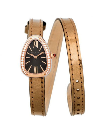 Serpenti Quartz Grey Dial Diamond Bezel Ladies Watch
