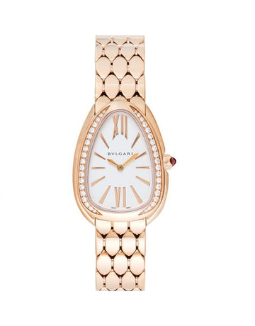 Serpenti Seduttori 18kt Rose Gold Quartz Silver Dial Diamond Ladies Watch