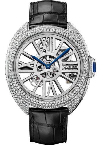 Cartier Cle de Cartier Automatic Skeleton Gem-Set Watch - Palladium Diamond Case - HPI01057