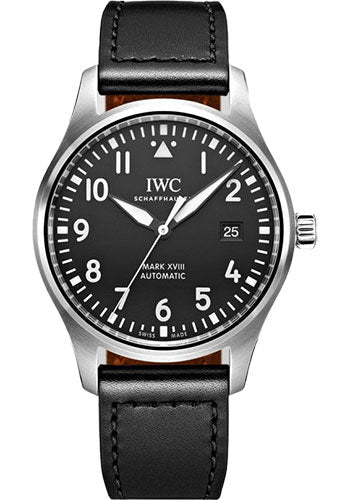 IWC Pilot's Watch Mark XVIII - 40 mm Stainless Steel Case - Black Dial - Black Calfskin Strap - IW327009
