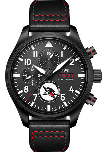 IWC Pilot’s Watch Chronograph Edition Tophatters Watch - Ceramic Case - Black Dial - Black Calfskin Strap - IW389108