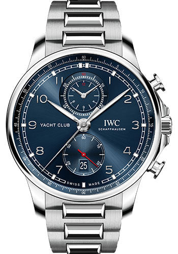 IWC Portugieser Yacht Club Chronograph - Stainless Steel Case - Blue Dial - Stainless Steel Strap - IW390701