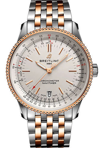 Breitling Breitling Navitimer Automatic 38 Watch - Steel & Red Gold - Silver Dial - Steel and Red Gold Bracelet - U17325211G1U1