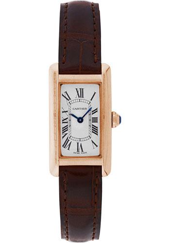 Cartier Tank Americaine Watch - Small Pink Gold Case - Alligator Strap - W2607456
