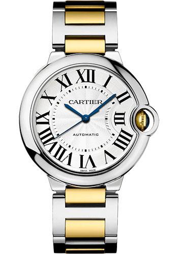 Cartier Ballon Bleu de Cartier Watch - 36 mm Steel and Yellow Gold Case - Silvered Dial - Interchangeable Two-Tone Bracelet - W2BB0030