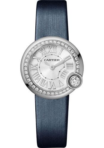 Cartier Ballon Blanc de Cartier Watch - 26 mm Steel Diamond Case - Silver Dial - Calfskin Strap - W4BL0002