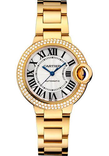 Cartier Ballon Bleu De Cartier Watch - 33 mm Yellow Gold Diamond Case - Diamond Bezel - WJBB0002