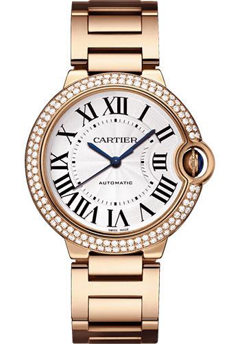 Cartier Ballon Bleu de Cartier Watch - 36 mm Pink Gold Diamond Case - Rose Gold Bracelet - WJBB0005