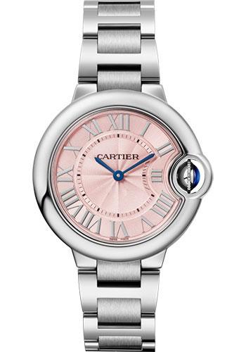 Cartier Ballon Bleu de Cartier Quartz Watch - 33 mm Steel Case - Pink Dial - WSBB0033