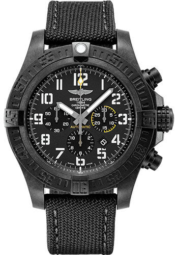 Breitling Avenger Hurricane 12h Watch - Breitlight - Volcano Black Dial - Black Military Strap - Tang Buckle - XB0170E41B1W1