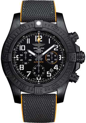 Breitling Avenger Hurricane 12h 45 Watch - Breitlight - Volcano Black Dial - Anthracite And Yellow Military Rubber Bracelet - Folding Buckle - XB0180E41B1S1