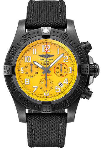 Breitling Avenger Hurricane 12h 45 Watch - Breitlight - Cobra Yellow Dial - Anthracite Military Strap - Tang Buckle - XB0180E41I1W1