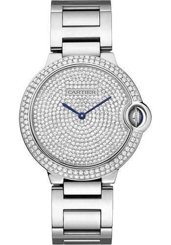 Cartier Ballon Bleu de Cartier Watch - Medium White Gold Diamond Case - Diamond Paved Dial - WE902045